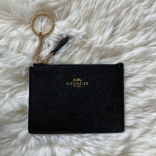 ☆美品☆COACH コーチ キーリング 付き コインケース パスケース カードケース レザー ブラック