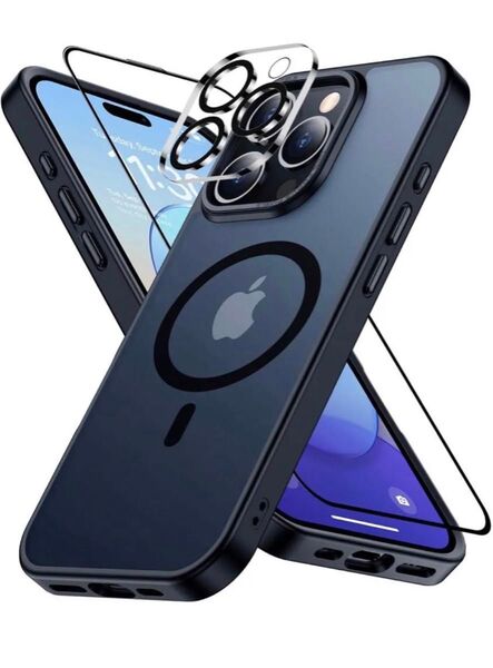iPhone 16 Proケース MagSafe向け 半透明 アイフォン16 プロケース レンズガラス保護付き マグセーフ対応