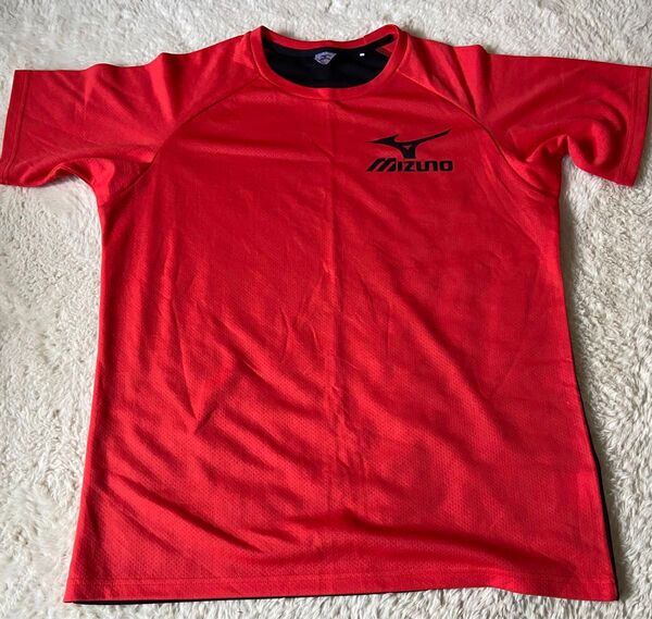 新品 mizuno ミズノ 速乾生地 スポーツ 汗吸 メッシュ XLサイズ 赤 Tシャツ 半袖