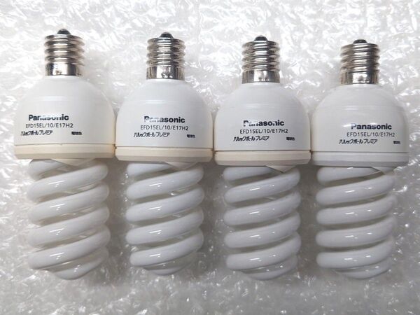 4個 動作確認済 パナソニック 電球形蛍光灯 パルックボールプレミア 電球色 60形電球タイプ EFD15EL/10/E17H2