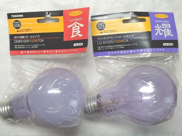 2個未開封 東芝 電球 あかり御膳 100W形 E26口金 食のあかり GWN100V100W70A LG-N100V100WCA