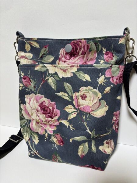 ハンドメイド ポシェット ショルダーバッグ 薔薇柄