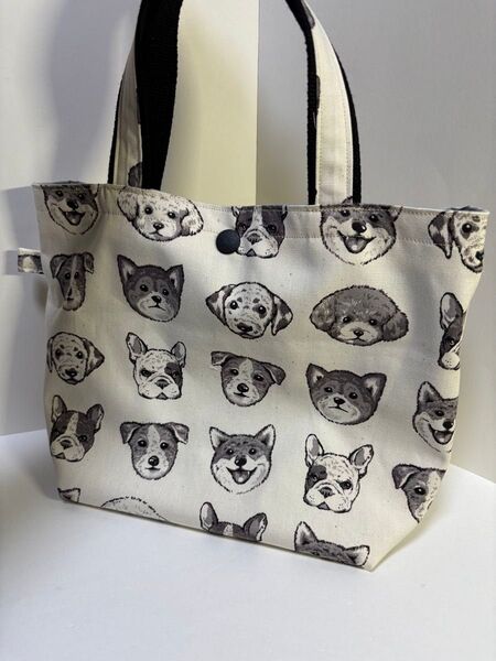 ハンドメイド ミニトートバッグ 犬柄