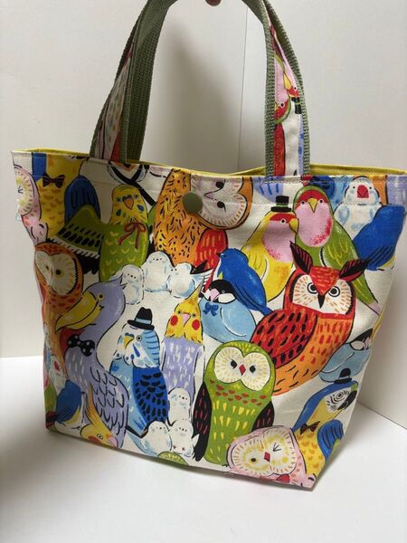 ハンドメイド ミニトートバッグ 鳥柄