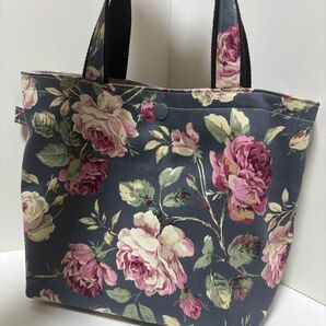 ハンドメイド ミニトートバッグ 花柄 薔薇柄