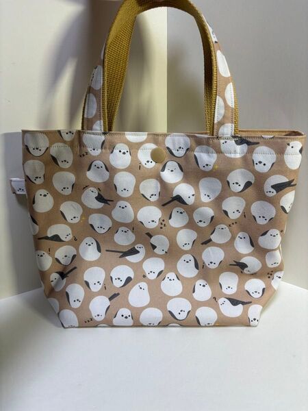 ハンドメイド ミニトートバッグ シマエナガ