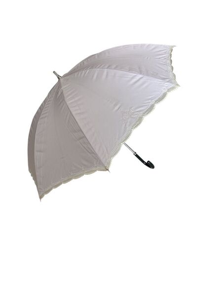 ランバン UV 長傘 日傘 雨傘 レース ピンク ベージュ 晴雨兼用傘