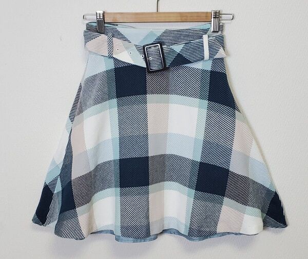 BLUE LABEL CRESTBRIDGE チェックフレアスカート ブルー系