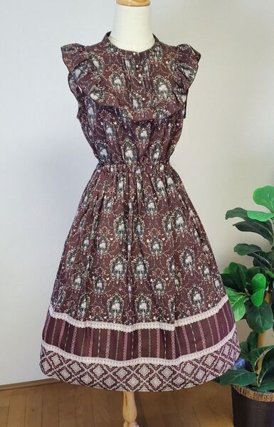 美品 axes femme ノースリーブ ワンピース ブラウン系