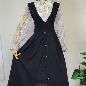 axes femme ジャンパースカート 2way 黒 ワンピース