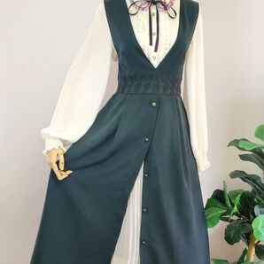axes femme ジャンパースカート 2way グリーン系