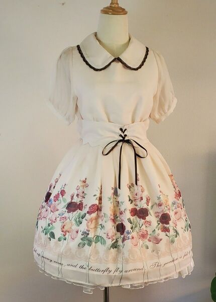 axes femme POETIQUE 花柄 ワンピース ロリータ コルセット