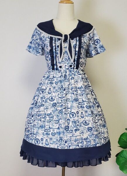 axes femme POETIQUE マリンセーラー風ワンピース