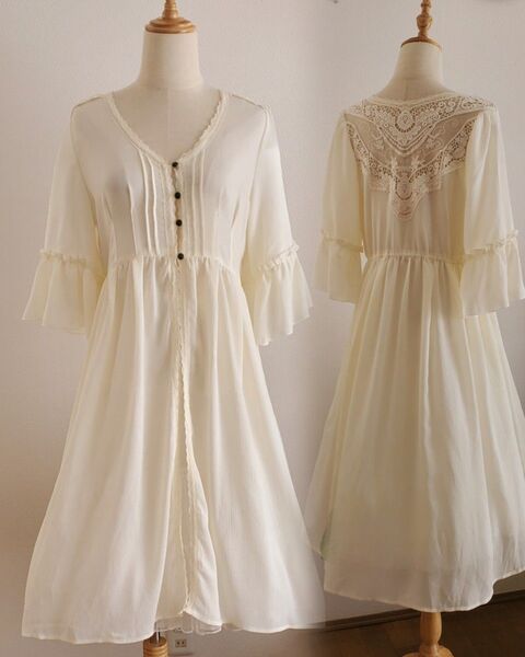 axes femme バックレースデザインガウン