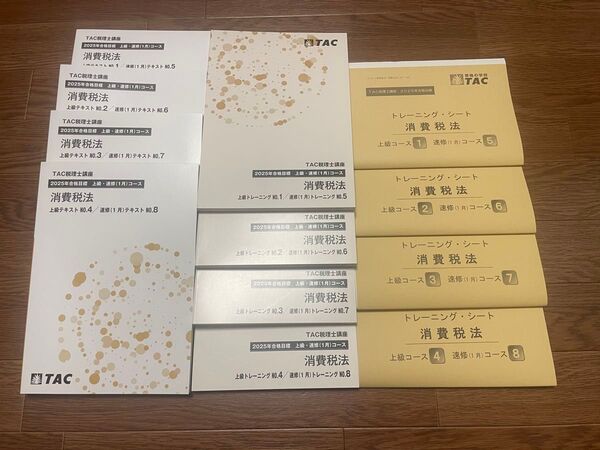 【最新版】2025TAC税理士試験 消費税法 上級テキスト・トレーニング全冊