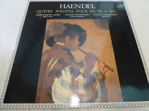 フランス盤★ヘンデル　HEANDEL/QUATRE SONATES POUR FLUITE A BEC