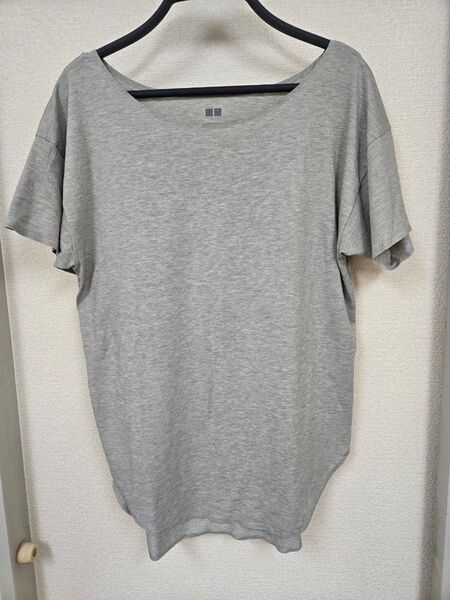 UNIQLO☆ラウンドカットソーS グレー Tシャツ