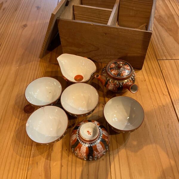 骨董品 九谷焼 千人坊主柄 煎茶道具
