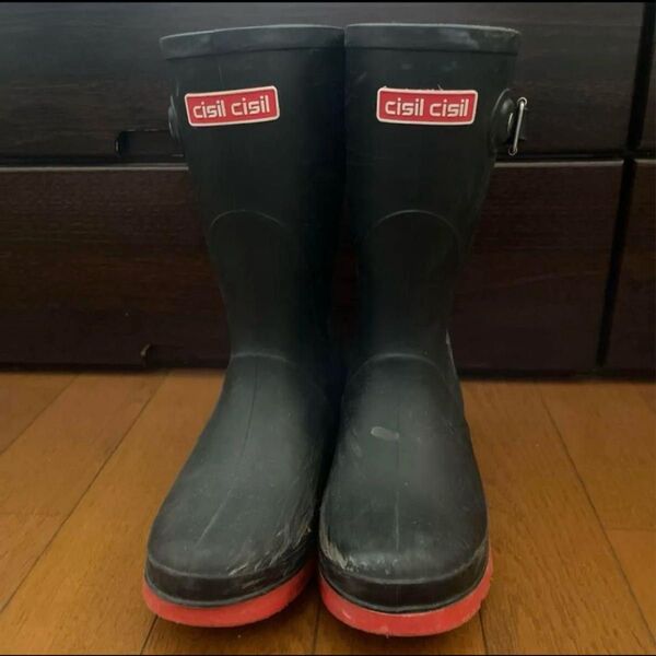 長靴 長ぐつ 22 レインブーツ 黒 ブラック cisil 梅雨 雨靴 キッズ 雨具 長くつ 22.0