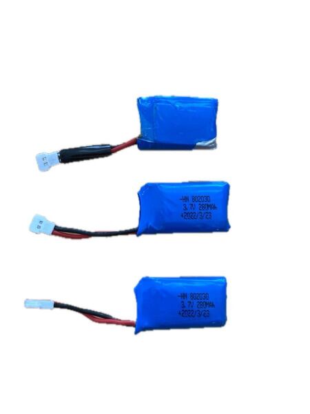 リチウムイオンポリマー電池3個セット USB充電器付き -HN 802030 3.7V 280mAh ドローン他工作にも