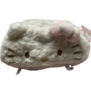 【美品】ハローキティー リバーシブル ティッシュボックスカバー サンリオ モコモコ ふわふわ ぬいぐるみ