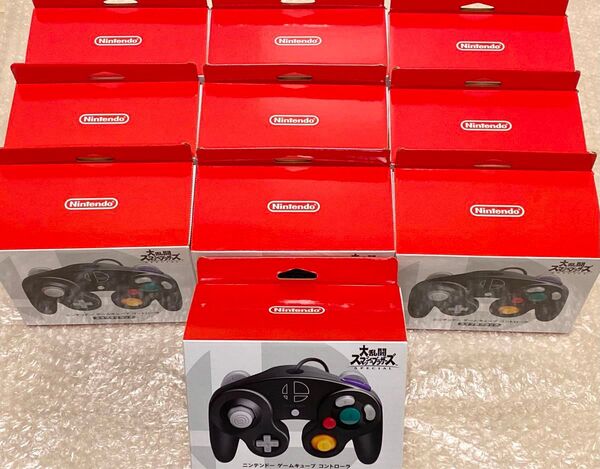 新品未開封 ニンテンドーゲームキューブコントローラ スマブラブラック 任天堂純正品 10個セット