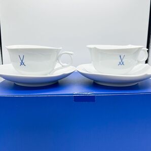 マイセン 剣マークコレクション 双剣 カップアンドソーサー 170ml 2客セット 極美品 箱付き