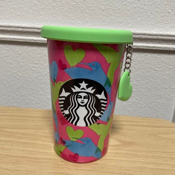 Starbucks スターバックス ステンレス 蓋付き タンブラー シリコンリッドステンレス カップチャーム ハミングバード