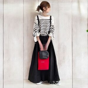 上下 2点セット ボーダー ジャンスカ 薄手 春 夏