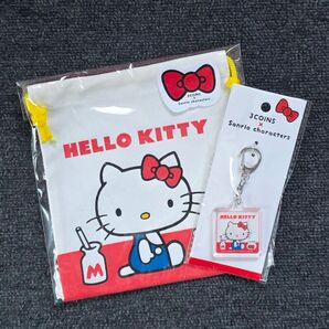【新品】3COINS サンリオ 巾着&キーホルダー ハローキティ