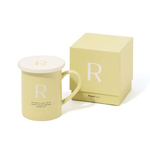 新品未使用 Francfranc イニシャルマグカップ R 蓋付き