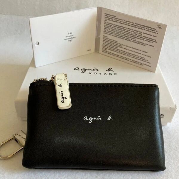 agnes b. VOYAGE コインケース 小銭入れ ブラック 牛革