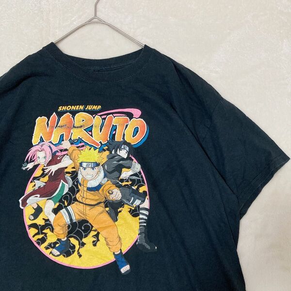 【貴重】00s NARUTO ナルト アニメ ヴィンテージ Tee L BK