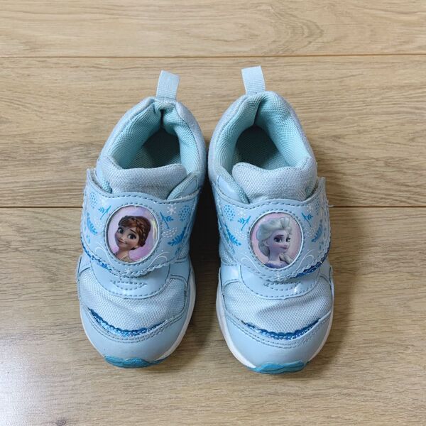 アナと雪の女王 エルサ アナ スニーカー 水色 16cm
