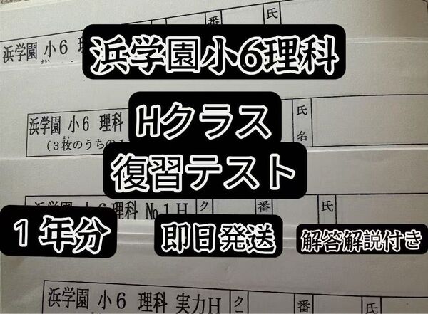 浜学園小6マスター理科Hクラス復習テスト