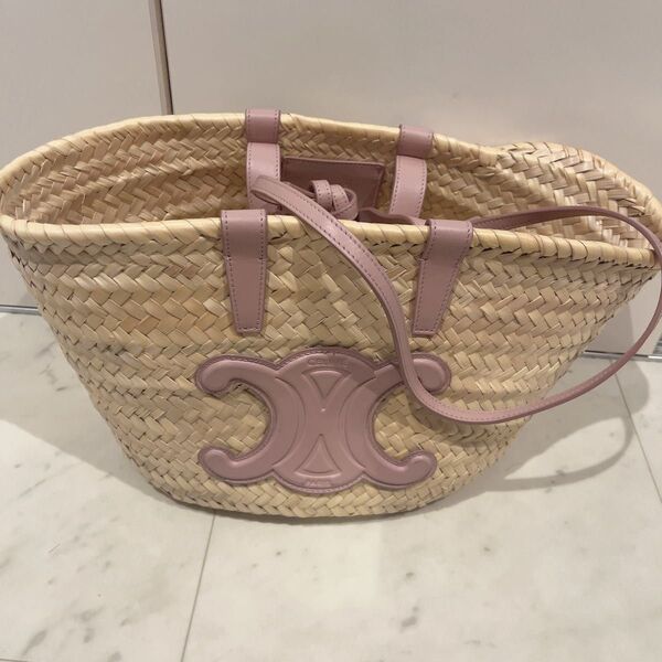 CELINE セリーヌ ティーン トリオンフ クラシック パニエ ラフィア&カーフスキン