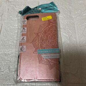 iPhone6/7/8plus Mandala Artスマホケース 手帳型 ピンク 未使用
