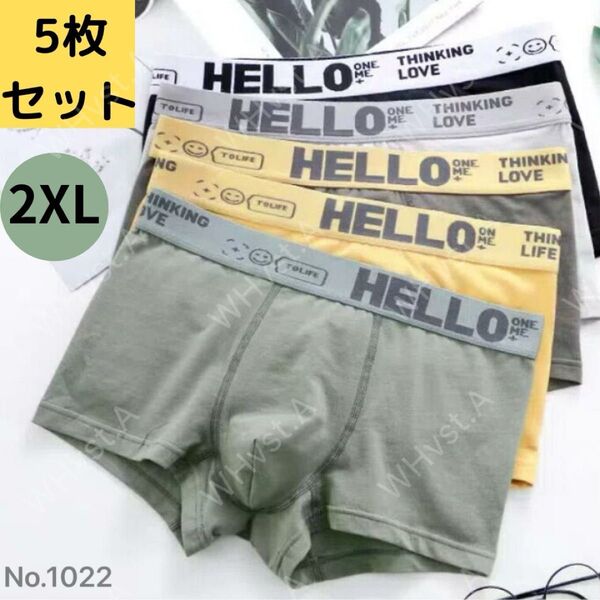 2XL 5枚組 メンズボクサーパンツ 下着 吸汗 速乾 抗菌 防臭アンダーウェア 快適インナー ストレッチ