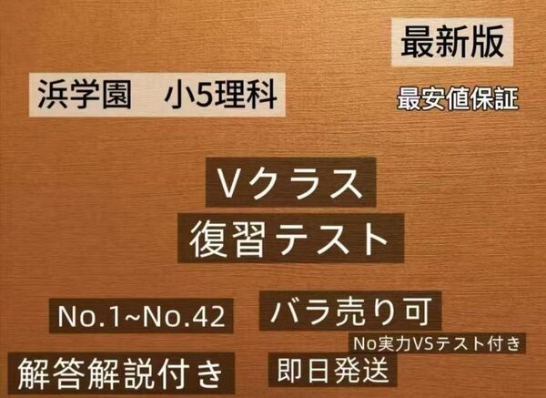 浜学園小5 最新版2024年 Vクラス 理科 復習テスト 1年分