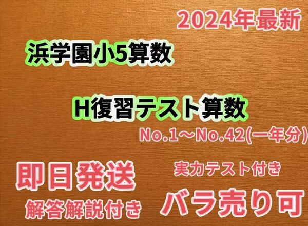 2024年度最新浜学園小5復習テストH算数1年分