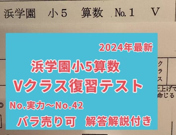 Vクラス復習テスト 浜学園 小5 算数