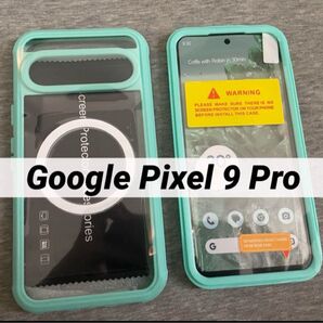 Google Pixel 9 Pro クリア ケース 前後保護 グリーン
