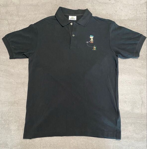 【希少】LACOSTE×PEANUTS ラコステ×ピーナッツ★チャーリーブラウン限定コラボ ポロシャツ Mサイズ ネイビー