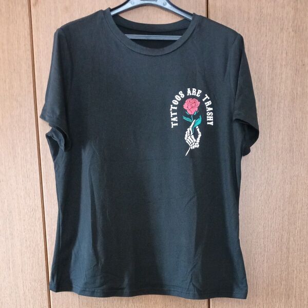 最終値下げ SHEIN 新品プリントTシャツ ブラック