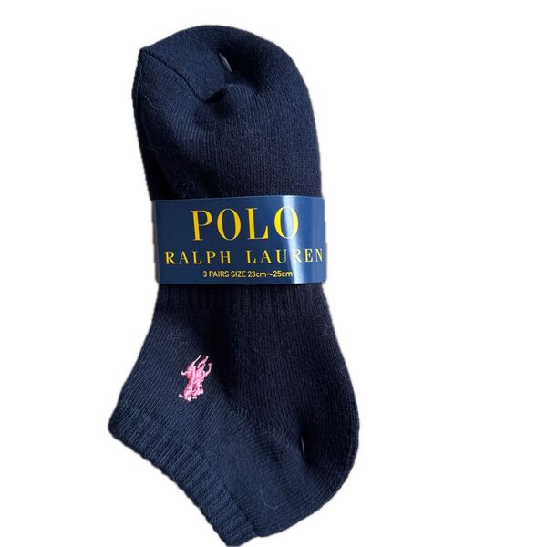 POLO RALPH LAUREN 靴下 3足セット 23~25cm ネイビー
