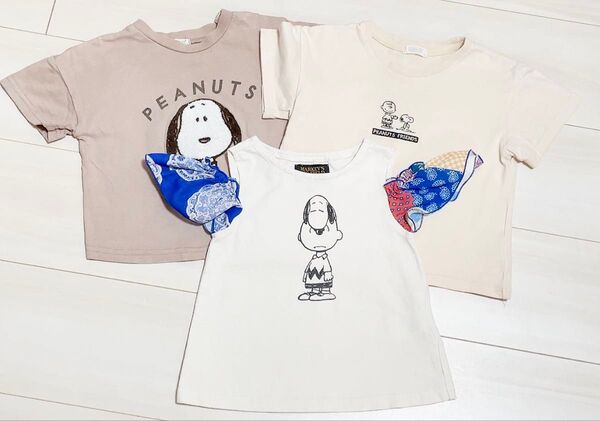 スヌーピーTシャツ3枚セット 80cm PEANUTS 半袖