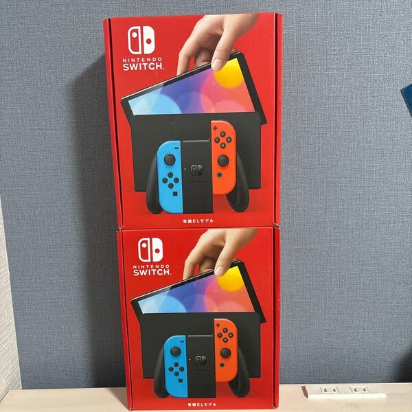 【2台セット】 有機ELモデル Nintendo ネオン ネオンレッド Switch 店舗印なし