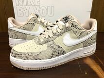 20年製 NIKE AIR FORCE 1 BY YOU BEIGE SNAKE SUEDE ナイキ エアフォース AF1 SWOOSH【CT3761-991】ヘビ 蛇 ベージュ スエード US9.5_画像1