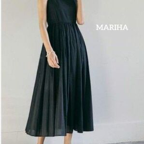 【試着のみ】マリハMARIHA夏のレディのドレスボリュームワンピースオニキス