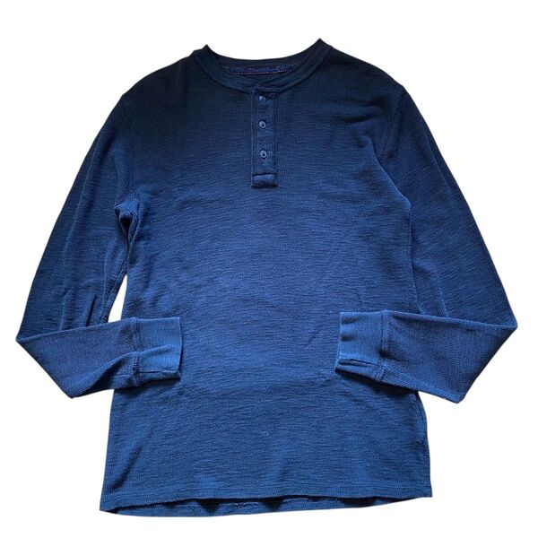 GAP ヘンリーネック サーマル ブラック カットソー 長袖 ロングTシャツ Tシャツ